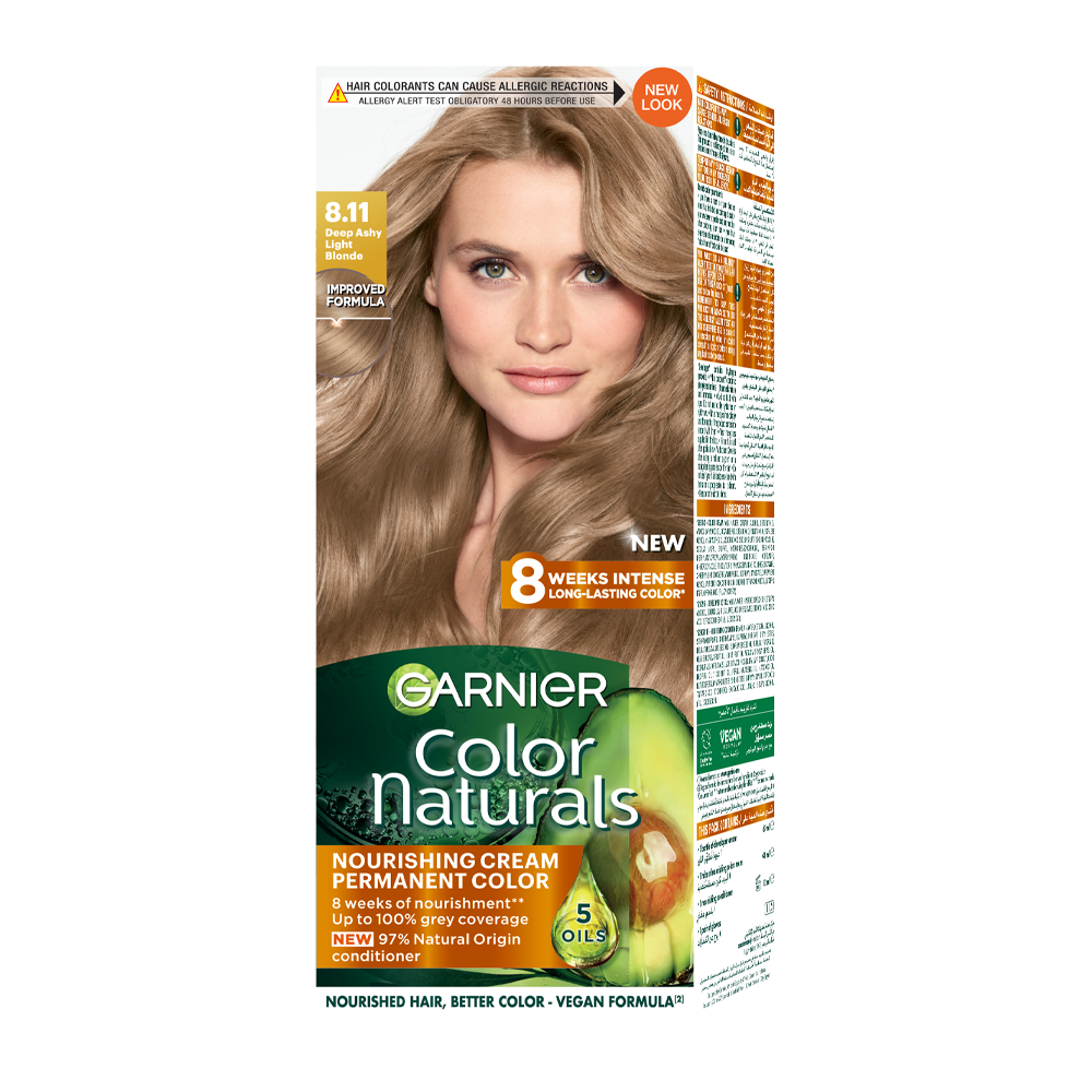 1529160_1756721374_1c631438c39ad55eb3d286b032028386 غارنييه صبغة شعر كولر ناتشورالز كريم - أشقر فاتح رمادي عميق - الصورة 1