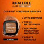 ⁦بودرة تسمير برونزر انفاليبل بتغطية 24 ساعة من لوريال باريس - 350 ميديم⁩ - الصورة ⁦4⁩