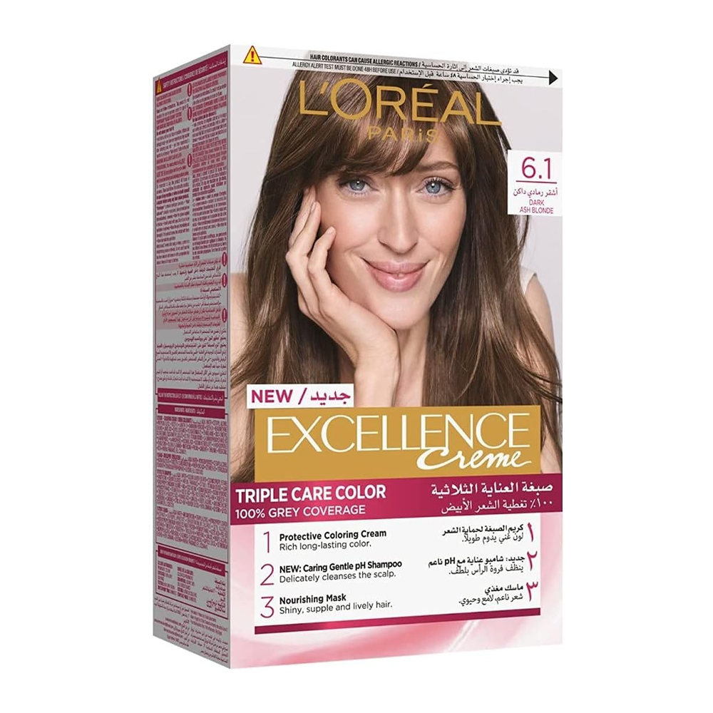 1690359590_23558_20005113_3600520619101 صبغة شعر اكسيلنس كريم من لوريال باريس - أشقر رمادي داكن - الصورة 1