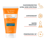 ⁦واقي شمس سائل بحماية فائقة بعامل حماية 50+ من افين - 50 مل⁩ - الصورة ⁦2⁩