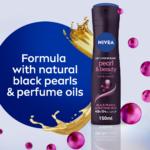 ⁦بخاخ مزيل العرق بيرل آند بيوتي بخلاصة اللؤلؤ الأسود للنساء من نيفيا - 150مل⁩ - الصورة ⁦2⁩