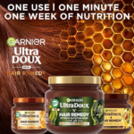 ⁦غارنييه ماسك التغذية الفائقة للشعر الترا دوكس بالزيتون الأسطوري - 340مل⁩ - الصورة ⁦3⁩