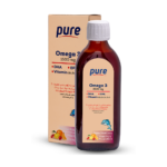 بيور شراب اوميجا 3 1500ملجم مع فيتامين بي بنكهة الفواكه المشكلة - 150 مل