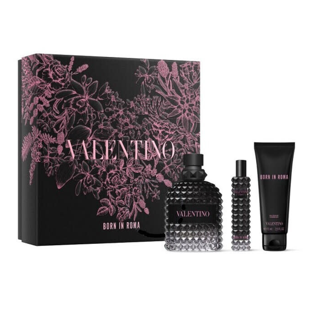 21257208_1746436256_fa98eb2bb7c0c040b92174d45a7bb0ee مجموعة فالنتينو اومو بورن ان روما من فالنتينو للرجال - او دو تواليت - 3قطع - الصورة 1