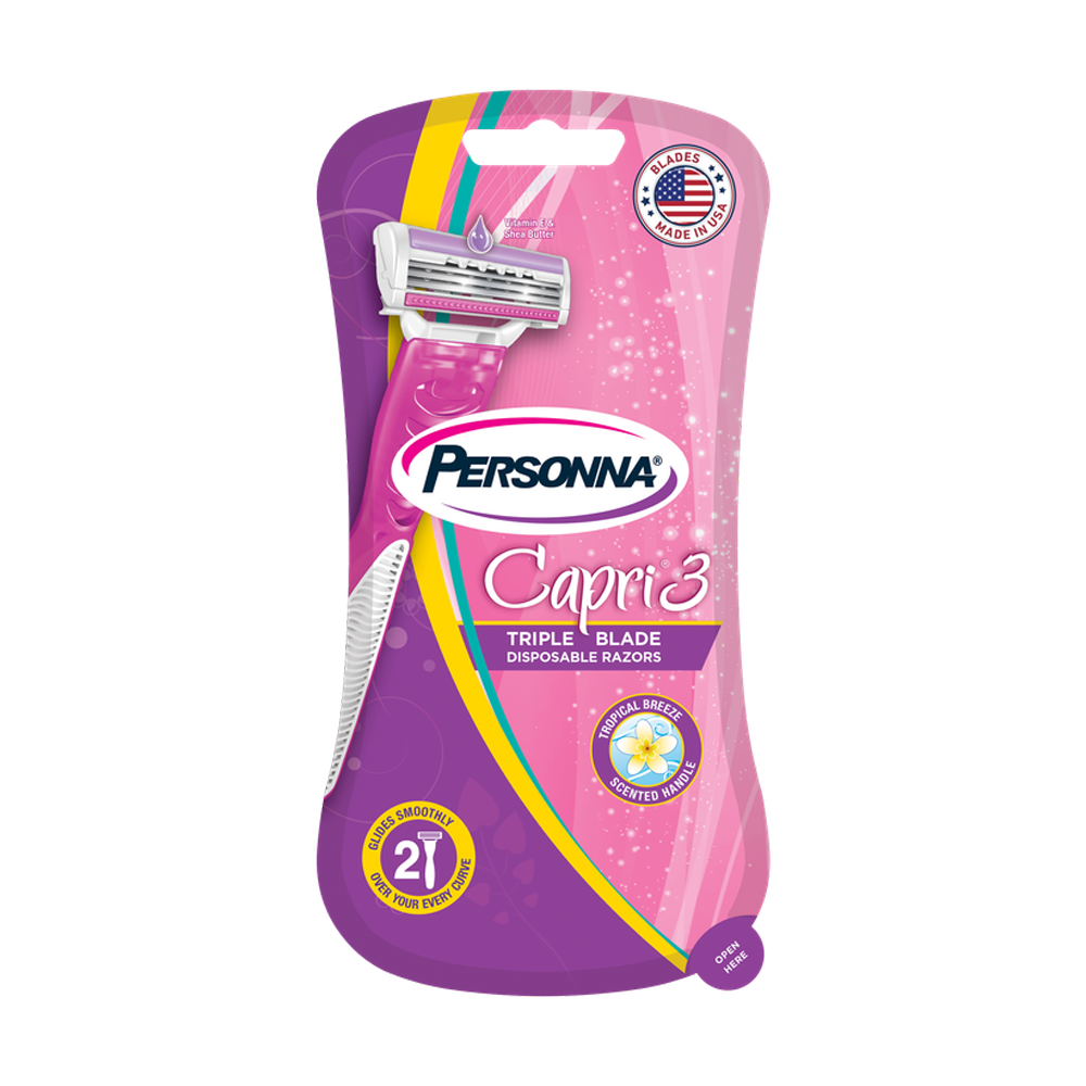 22374680_1739259861_1bbeff3dda0053c5a2e0b6b7d105331c بيرسونا شفرات حلاقة كابرى3 للنساء - 2 قطعة - الصورة 1