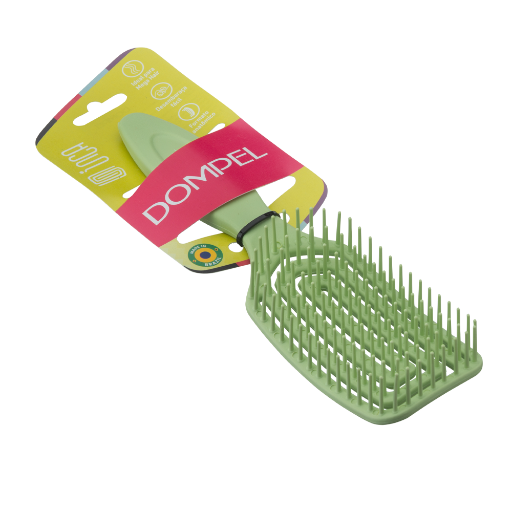 23590354_1729610721_bae306b50ee1c7e953806adae51e3d0e دومبل فرشاة سيليكون لتصفيف الشعر الطويل ووصلات الشعر - أخضر - الصورة 1