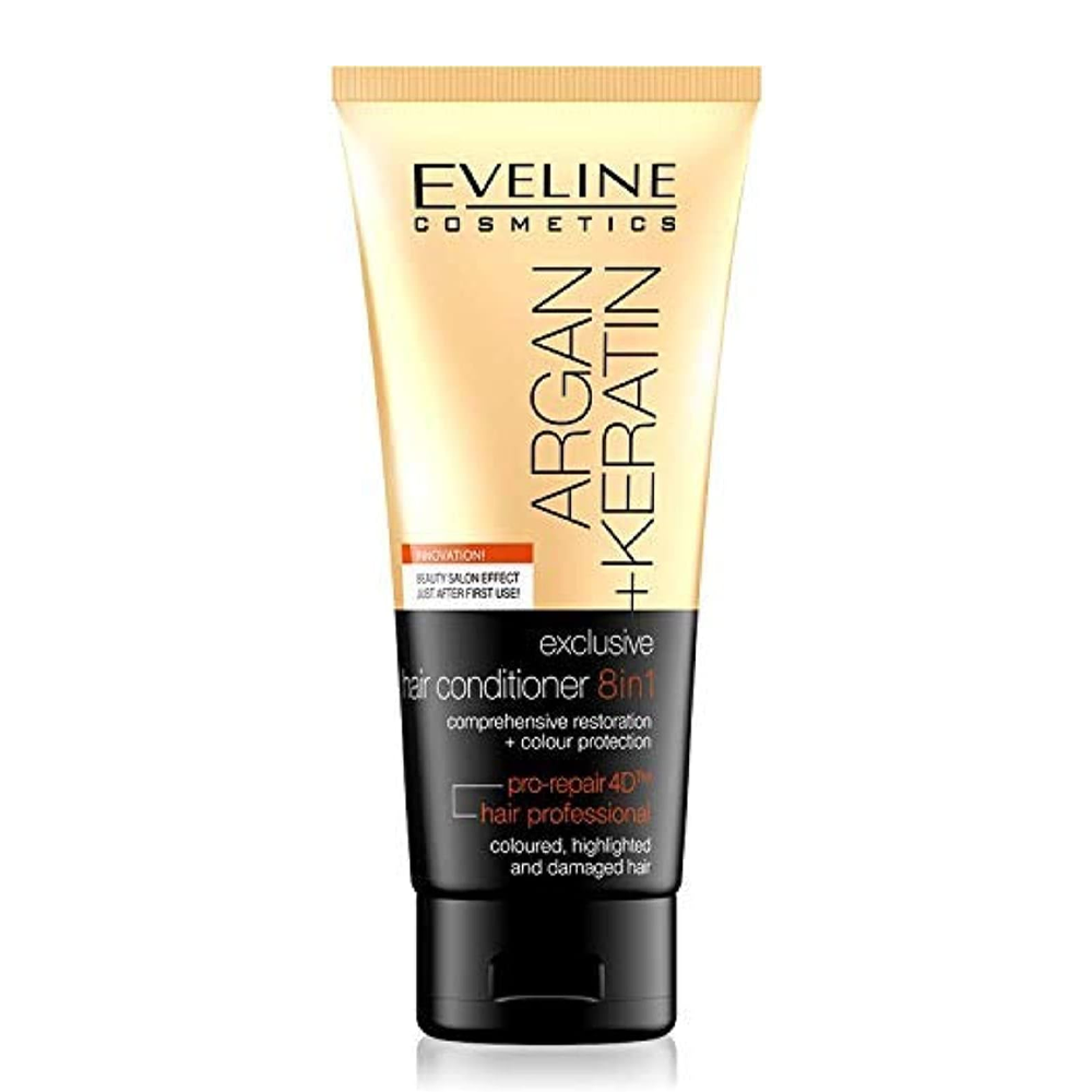 23984022_1729669699_7411799028b7201a3f58fa0b6ce26ac6 ايفلين بلسم اكسكلوسيف بالأرغان والكيراتين لعلاج الشعر التالف 8 في 1 - 200 مل - الصورة 1