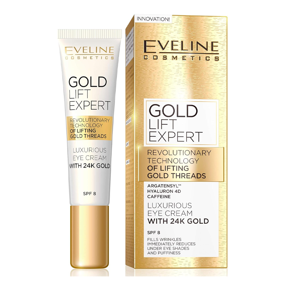 2449318_1729666741_21f6b491c237a7bbecc558895e45ed65 ايفلين كريم جولد ليفت بجزيئات الذهب لتجاعيد العين - 15مل - الصورة 1