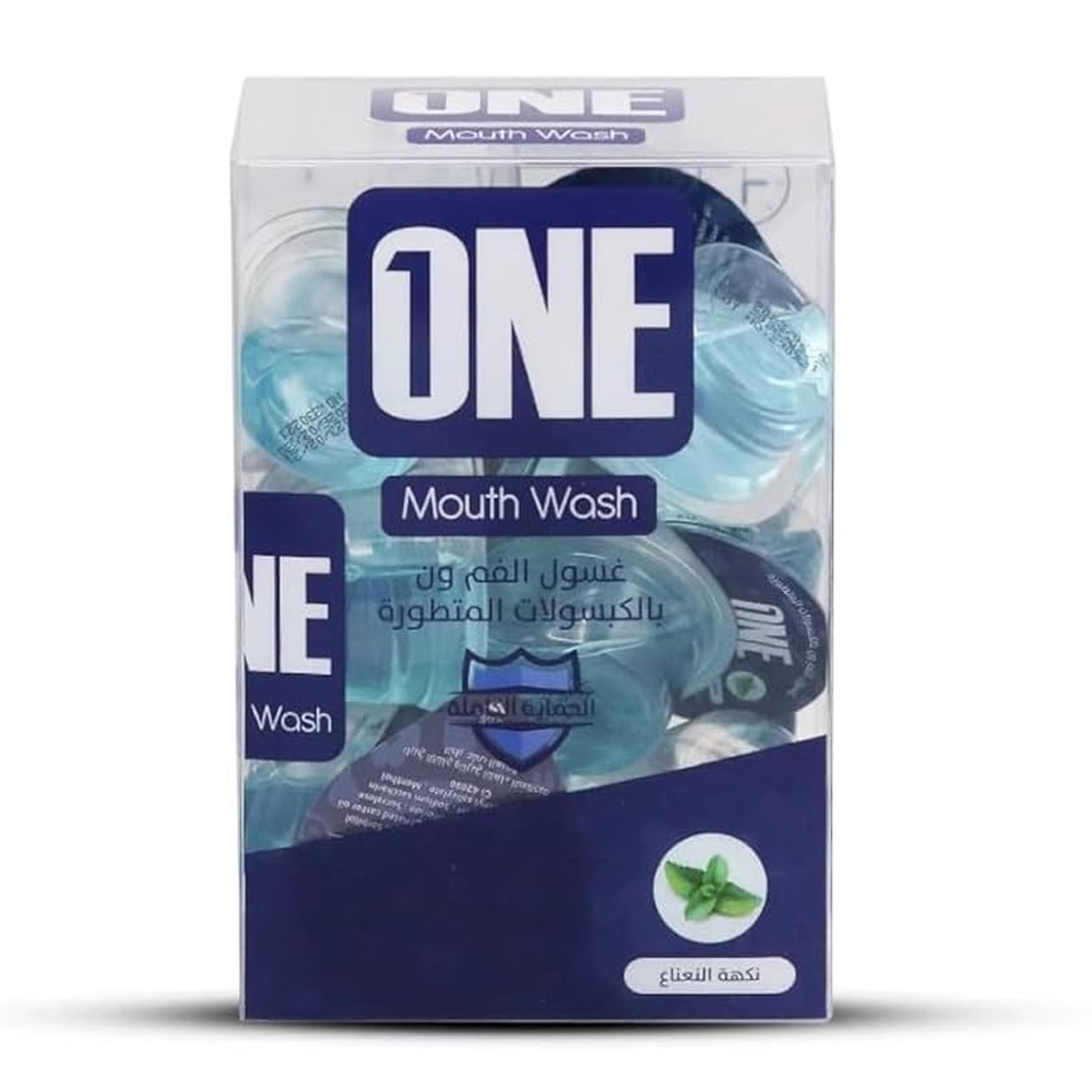 27163592_1739450080_1400da577d246597a459ed71daa68e3f ون غسول الفم بالكبسولات المتطورة بنكهة النعناع - 20 كبسولة x15مل - الصورة 1