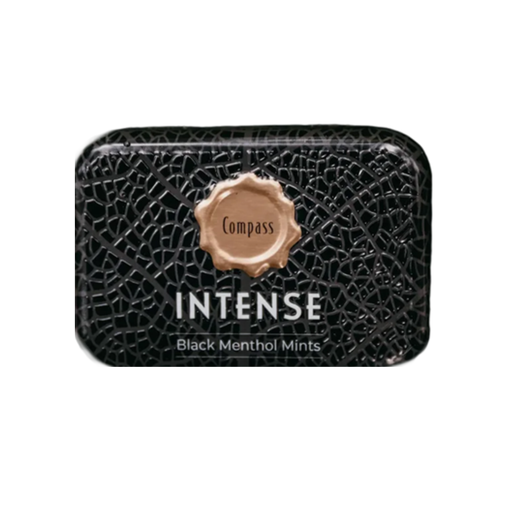 28147564_1730895992_84af5fcdadb7a95461d44cb28dc92a0d كومباس انتنس بالنعناع و المنثول الأسود خالية من السكر - 50 حبة 20 جم - الصورة 1