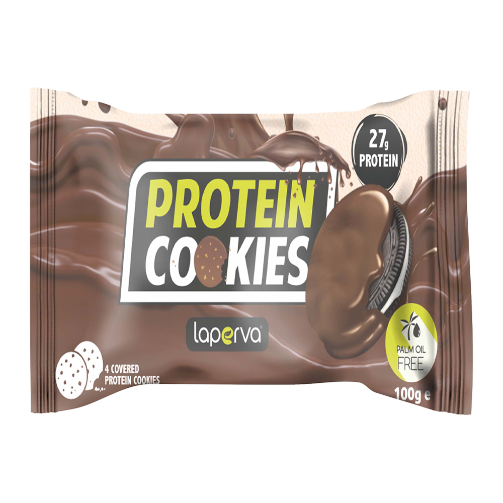 28645942_1737267700_46ac23e09100afd0331a9357c90c2f1e لابيرفا بروتين كوكيز بالشوكولاتة الداكنة محشوة بالكريمة البيضاء - 100 جم - الصورة 1
