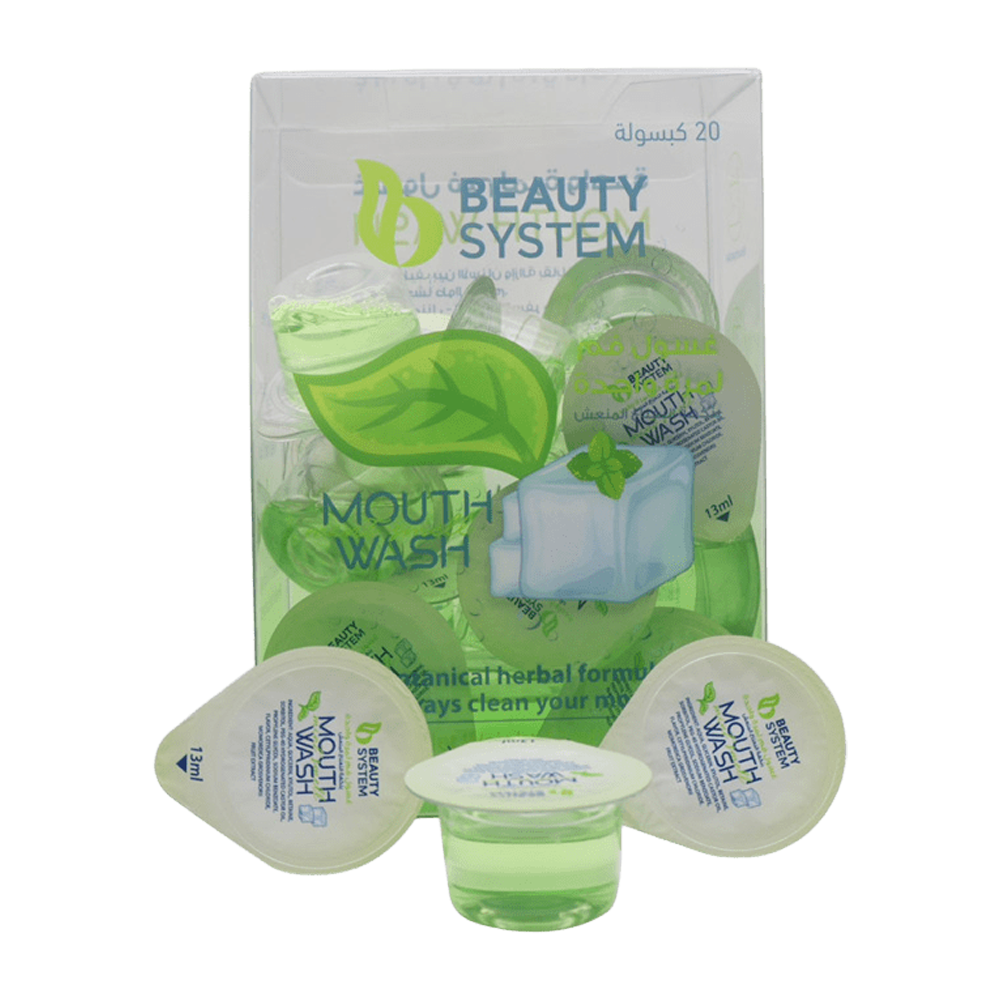 28661008_1739343083_4781e263045623fa5369bd41e72ef1ab بيوتي سستم غسول الفم بالكبسولات المتطورة بنكهة النعناع - 20*130مل - الصورة 1