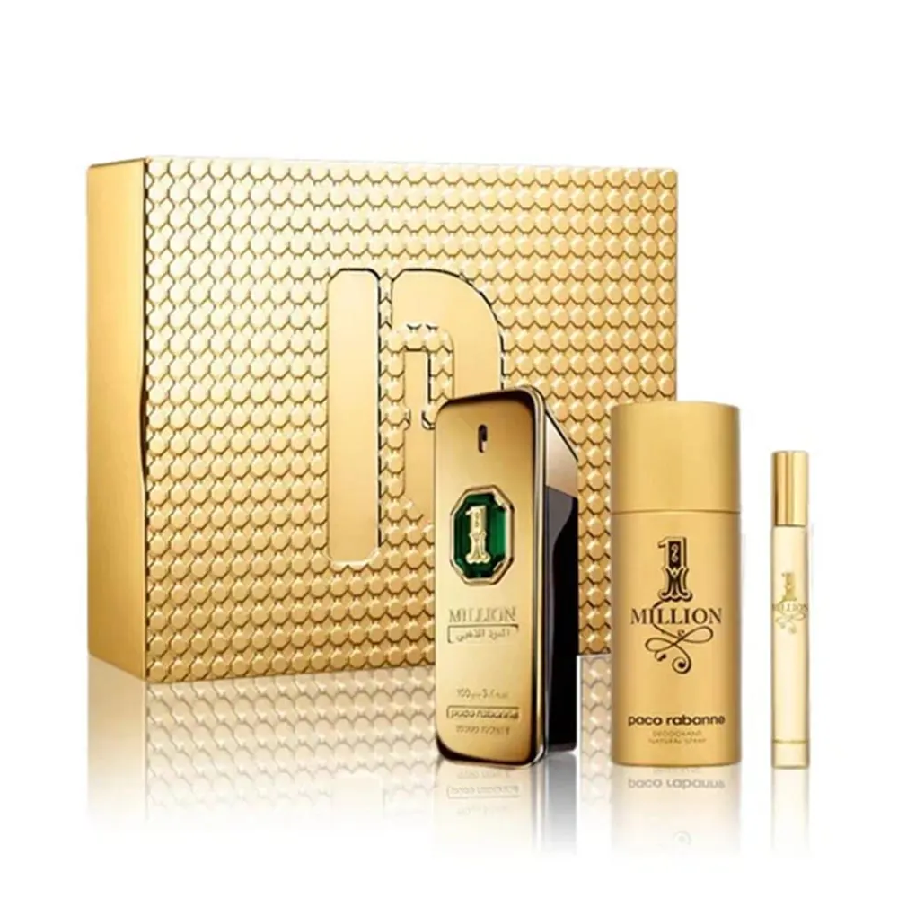 29523425_1740646052_408be2dc76f8e7f3c3a274d21538a5b9 باكو رابان مجموعة عطر ون مليون العود الذهبي للرجال - برفيوم انتنس - 3 قطع - الصورة 1