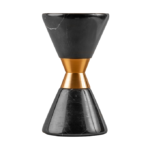 مبخرة رخام بمقبض ذهبي من نايس ون - أسود - صغير - H-613