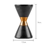 ⁦مبخرة رخام بمقبض ذهبي من نايس ون - أسود - صغير - H-613⁩ - الصورة ⁦3⁩