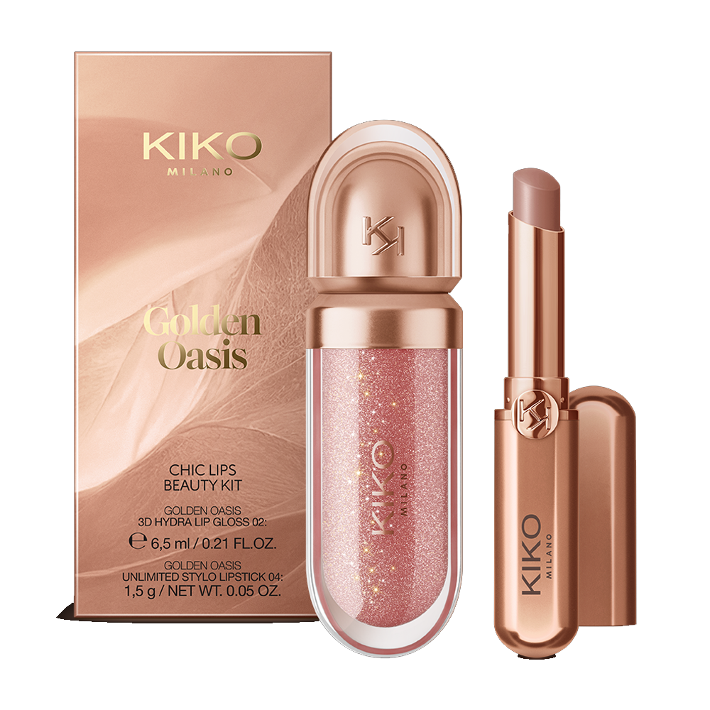 33724722_1741249518_60981a5a93291ce6f5ce0312f606558f كيكو مجموعة الخدود والشفاه جولدن اويسيس - قطعتين - الصورة 1