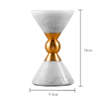 ⁦مبخرة رخام بمقبض كروي ذهبي من نايس ون - ابيض- صغير - H-610⁩ - الصورة ⁦3⁩