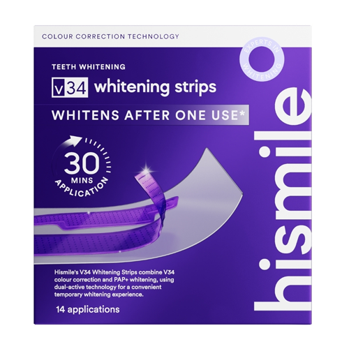 37684056_1762155621_7b1e0b4b8f1300c9822b26c8e8c9aa27 هاي سمايل لصقات تبييض أسنان V34 بربل - 14 لصقة - الصورة 1