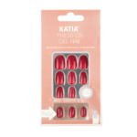 أظافر لصق ذاتي جل شكل بيضاوي من كاتيا - احمر لامع OK-22