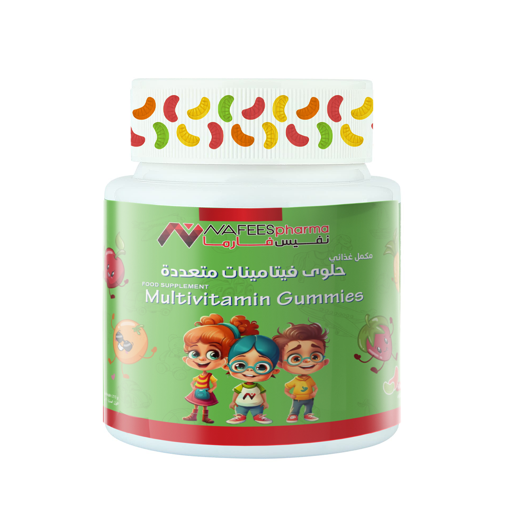44032146_1733730862_add0a1bbb4c37bc4879dc641bd52d64a نفيس فارما حلوى فيتامينات متعددة للأطفال - 60 حلوى - الصورة 1