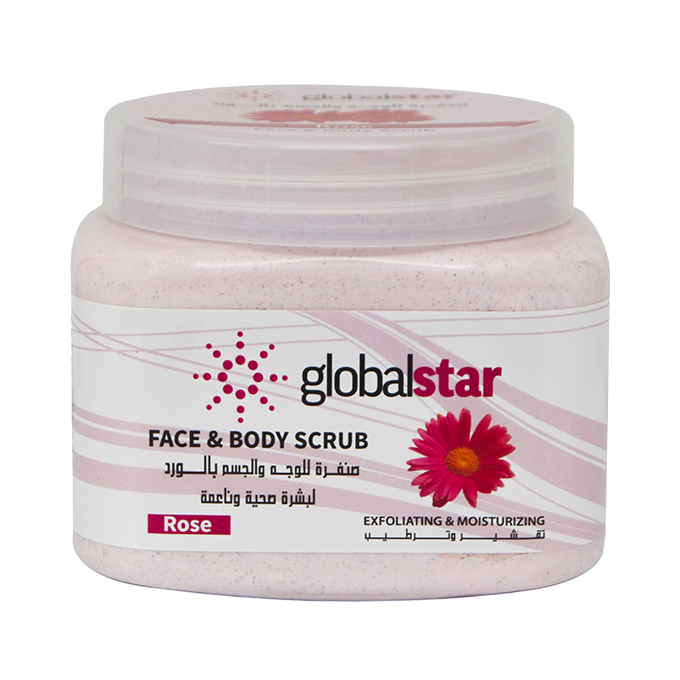 44861293_GlobalstarRoseFaceandBodyScrub-500ml-2 مقشر الوجه والجسم مستخلص من الورد من جلوبال ستار - 500مل - الصورة 1