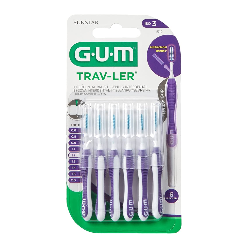45813668_1733986581_5aeb5d3f4a20cd0591f2e5ed698797e2 جي يو إم ترافلر فرش تنظيف بين الاسنان بمقاس 1.2ملم - 6 قطع - الصورة 1