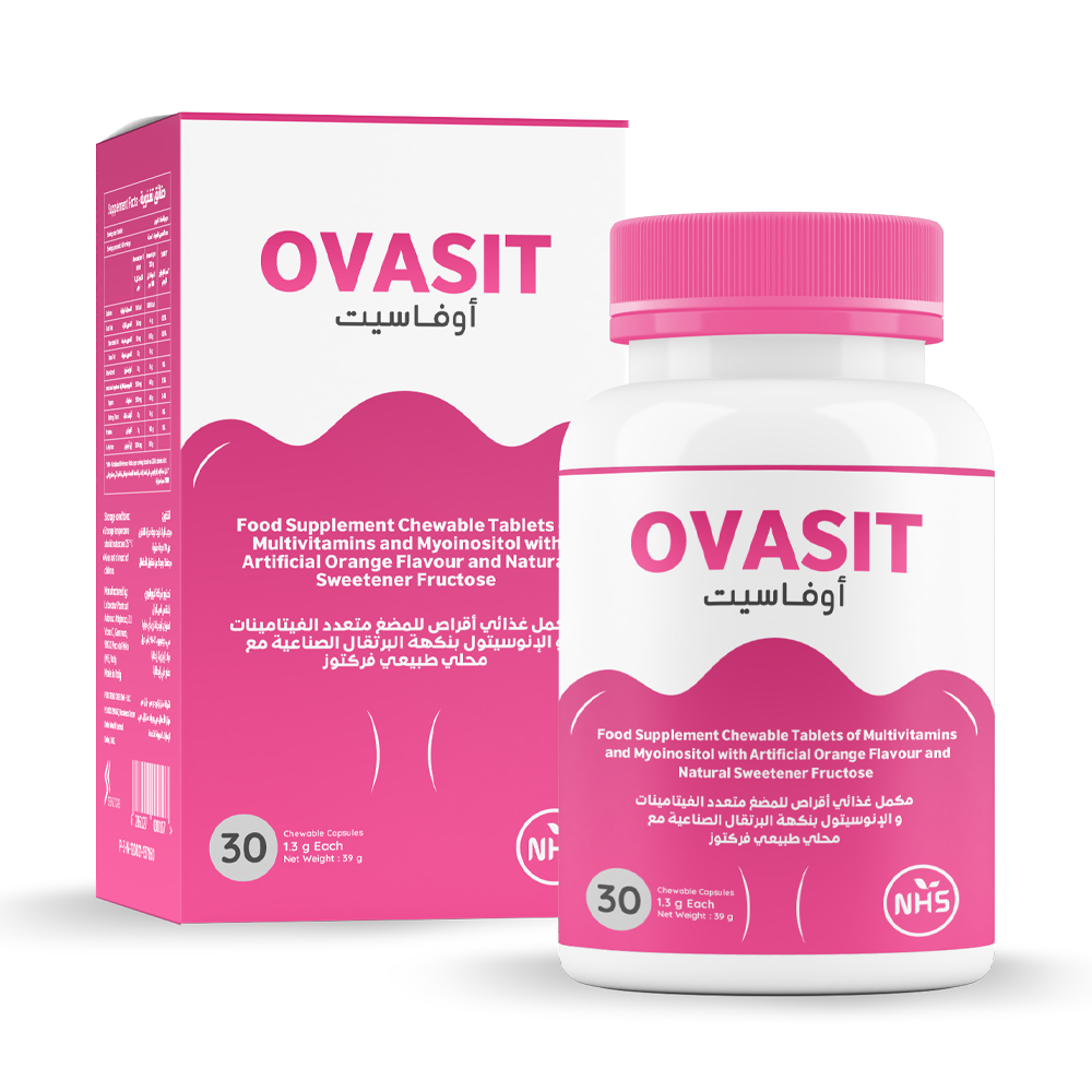 5041164_1730885095_12dfa5dbb54c6c71e12a442b36488dff إن إتش إس اوفاسيت ميو إنسيتول فيتامين ب وحمض الفوليك - 30 قرص قابل للمضغ - الصورة 1
