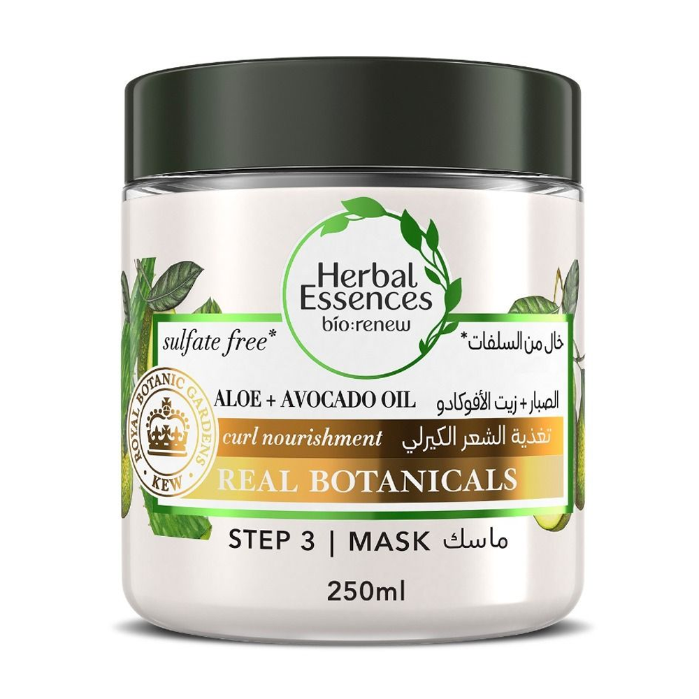 51877853_1742299518_8681ff7bb01d32c031f9b73256b9c1ae هيربال إيسنسز ماسك الشعر لتغذية الشعر المجعد بالصبار وزيت الأفوكادو - 250 مل - الصورة 1