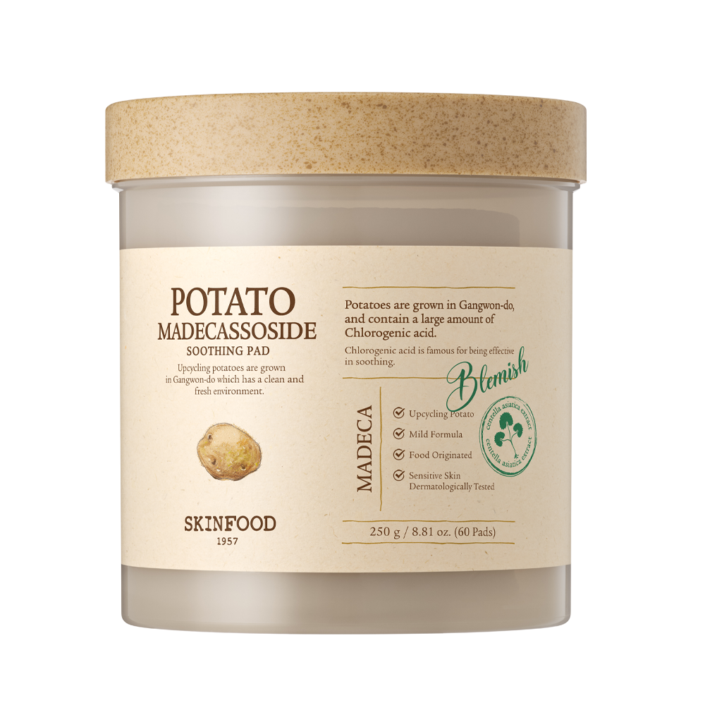 55688396_1763556094_693e12bdcb08abb4274c33bff5360a59 سكين فود مسحات البطاطس والماديكاسوسيد المهدئة للبشرة - 60 مسحة قطنية - الصورة 1