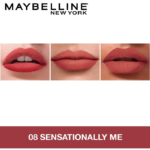 ⁦ميبلين سينسيشنال احمر شفاه روج سائل مطفي - 08 سينسيشلي مي⁩ - الصورة ⁦2⁩