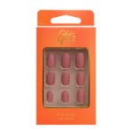 أظافر صناعية لصق ذاتي لحمي مطفي شكل أوفال (4) من جليتز