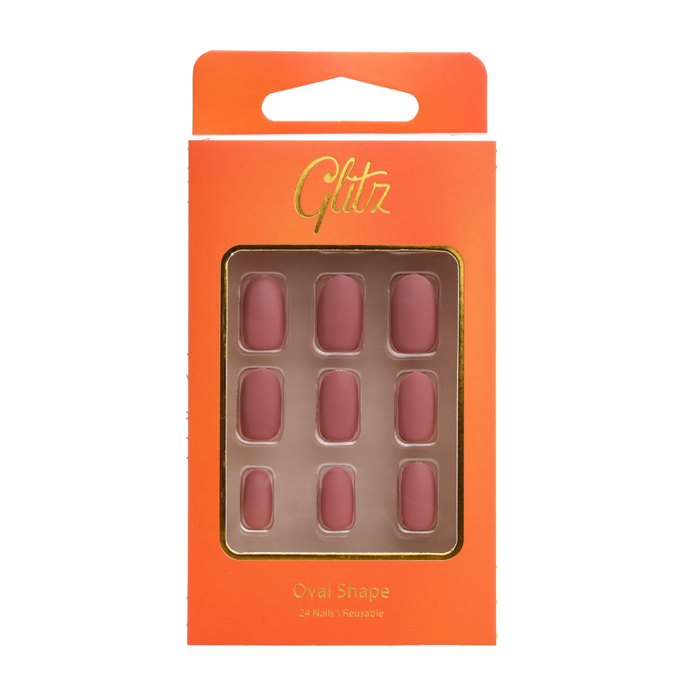 58668390_1739441230_4fce09815db84496bb7fd5acf0044917 أظافر صناعية لصق ذاتي لحمي مطفي شكل أوفال (4) من جليتز - الصورة 1