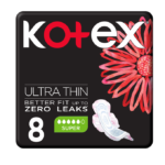 فوط صحية رفيعة للغاية تمنع التسرب ليلاً بالأجنحة من كوتكس - 8 قطعة