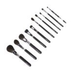 ⁦مجموعة فرش التيميت إسينشيالز للوجه والعين من بي اتش كوزماتيكس - 11 قطعة - أسود⁩ - الصورة ⁦2⁩