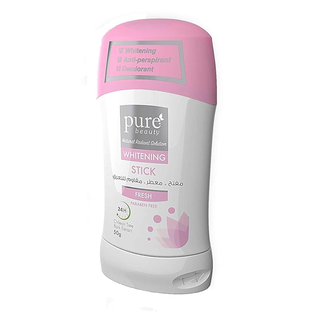 60236756_1724571828_8d561b99648e13774f096c27cc4f5646 مزيل الرائحة ستيك لتفتيح البشرة من بيور بيوتي - فريش - 50ج - الصورة 1