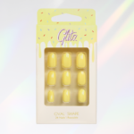 ⁦أظافر صناعية لصق ذاتي أصفر شكل بيضاوي من جلتز⁩ - الصورة ⁦2⁩