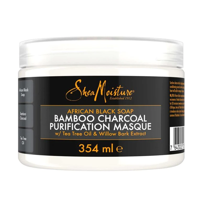 64052698_21246 قناع الفحم بالصابون الأسود الأفريقي بفحم الخيزران لتنظيف عميق للشعر من شيا مويستشر - 354مل - الصورة 1