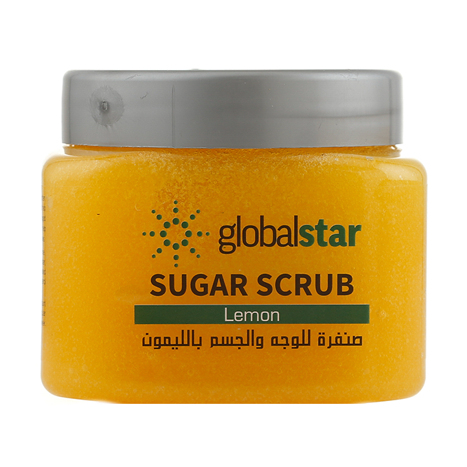64248078_GlobalstarFace-BodySugarScrubWithLemon-600g مقشر السكر للوجه والجسم بالليمون من جلوبال ستار - 600 جم - الصورة 1
