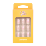 أظافر صناعية لصق ذاتي كروم زهري شكل (11) من جلتز