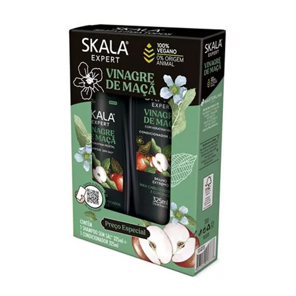 67898948_1753621220_bcefb2653260245e322971a966da721c مجموعة شامبو وبلسم بخل التفاح والكيراتين من سكالا - 325 مل - الصورة 1