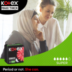 ⁦فوط صحية ماكسي كومفرت & كلين كبيرة بالأجنحة من كوتكس- 30 قطعة⁩ - الصورة ⁦3⁩