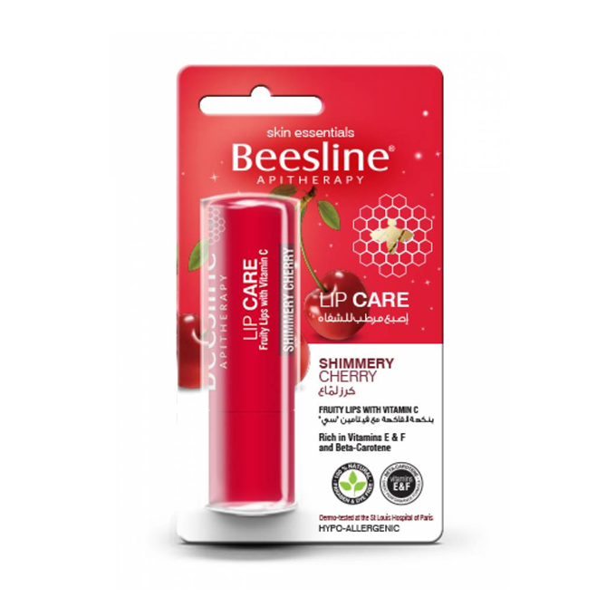 72400722_BeeslineShimmerCherryLipCare-4g مرطب شفاه لامع بالكرز للشفاه الجافة والحساسة من بيزلين-4غ - الصورة 1