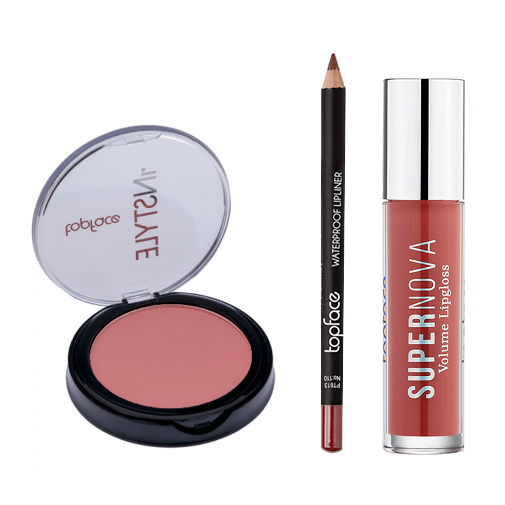 7312255_1746967452_93cddc2435407daebe3d706e44ab857a توب فيس مجموعة الخدود والشفاه الحصرية - 3 قطع - الصورة 1