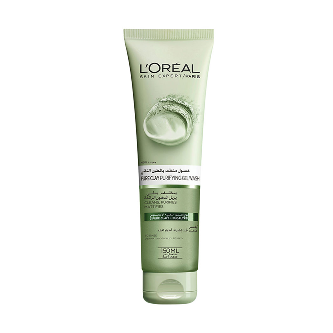 76156217_LorealParisPureClayPurifyingGelWash-150ml-N2 غسول منظف بالطين النقي من لوريال - 150مل - الصورة 1