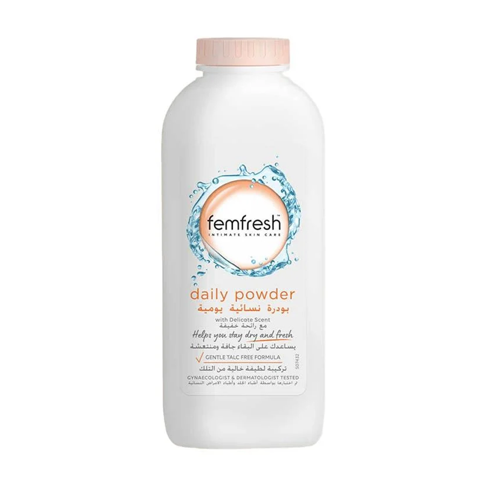 78017863_1761548438_90b323d19a6a8744f459c30dab234459 فيمفريش بودرة نسائية يومية – 200 جم - الصورة 1