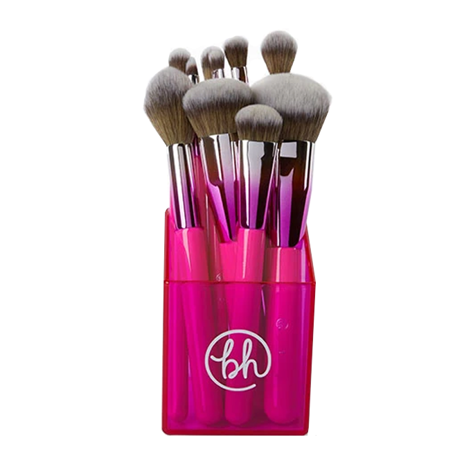 810404_BHCosmeticsElegnacePinkBrushSet-11pieces- مجموعة فرش مكياج مدنايت فستيفال من بي اتش كوزماتيكس - 11قطعة - الصورة 1