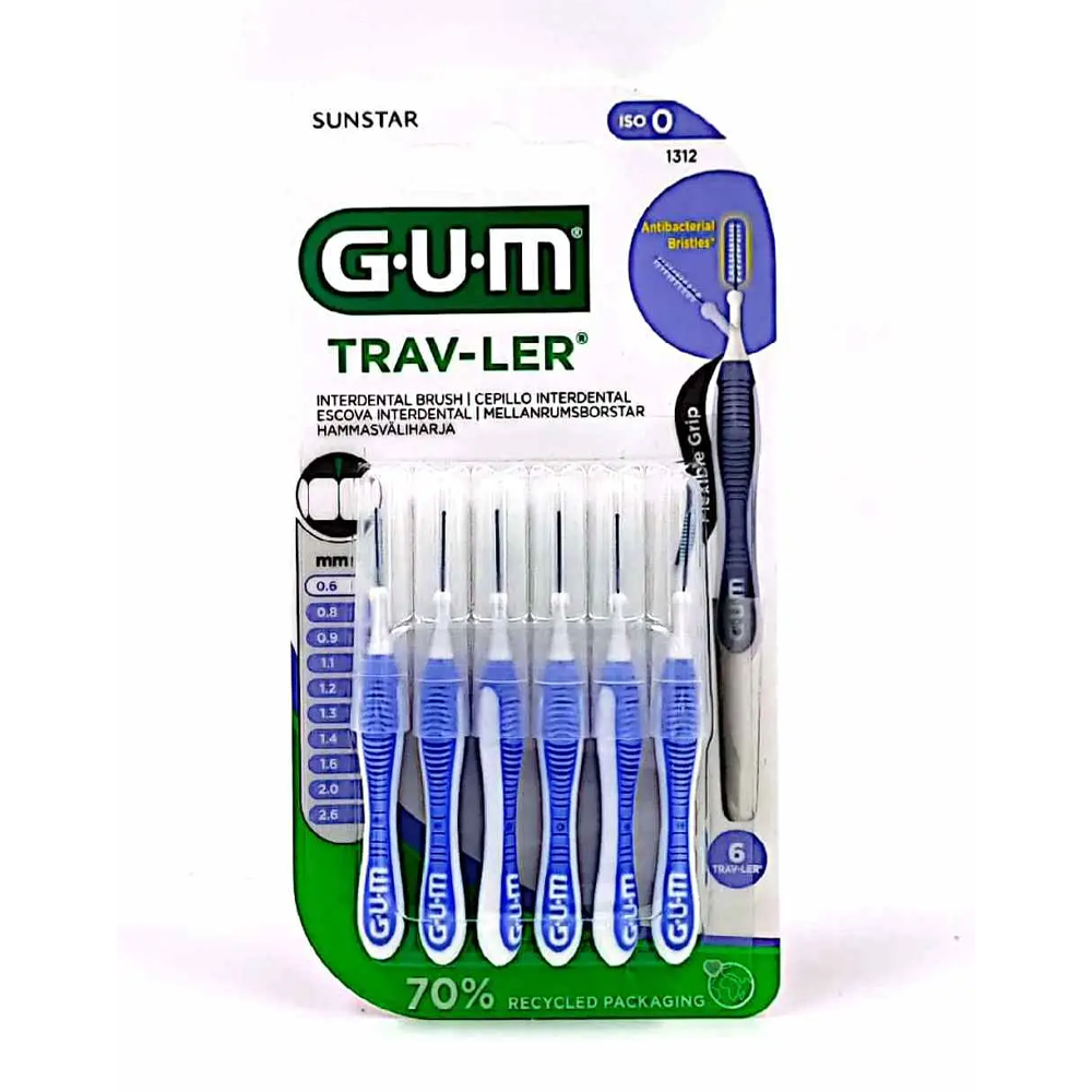82842943_1753952194_1a71ab27bca8094f80aeb84c9fb0f811 جي يو إم ترافلر فرش تنظيف بين الاسنان بمقاس 0.6 - 6 قطع - الصورة 1