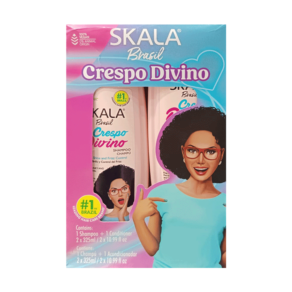 8780670_1754478748_01684c8d49c421a4e4ed64c912cfb72e سكالا مجموعة شامبو وبلسم برازيل كريسبو ديفاينو للشعر الكيرلي - 325 مل - الصورة 1