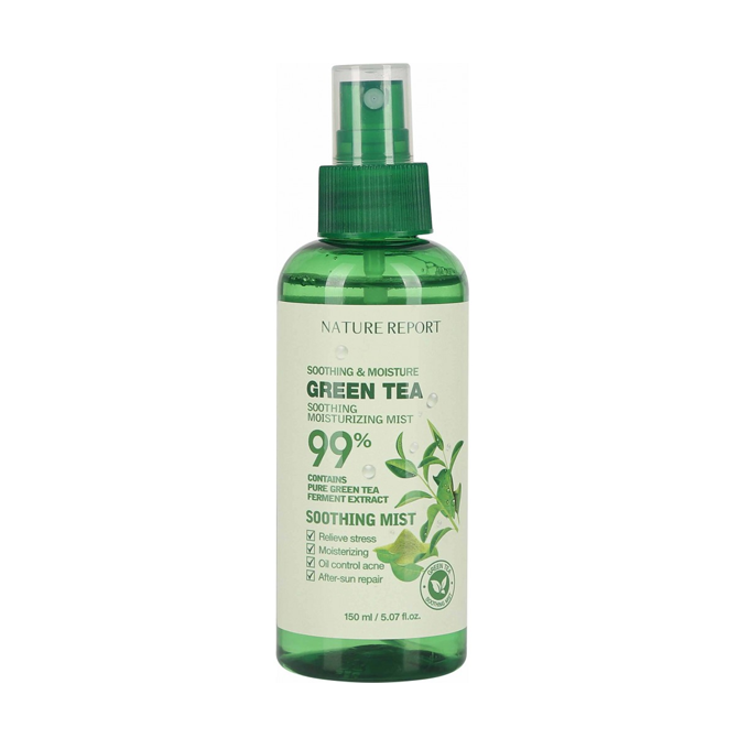 87949212_NatureReportGreenTeaSoothingAndMoisturizingMist-150ml بخاخ مـهـدئ ومرطب بالشاي الأخضر من ناتشر ريبورت - 150مل - الصورة 1