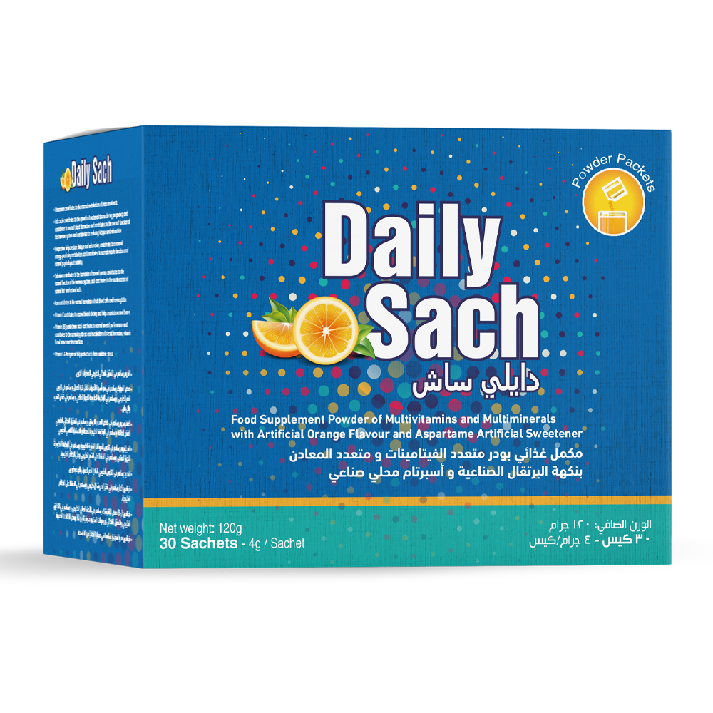 88526611_1729764186_1188e3d88df838cf50f3bd328ca8f57b ان اتش اس دايلي ساش فيتامينات ومعادن متعددة بنكهة البرتقال - 30 كيس مسحوق - الصورة 1